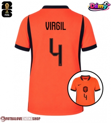 Nizozemsko Virgil van Dijk #4 Domácí Dres pro Dámy MS 2026 Krátkým Rukávem